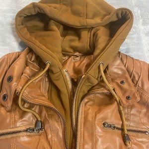 Ladies new faux-leather jacket size small